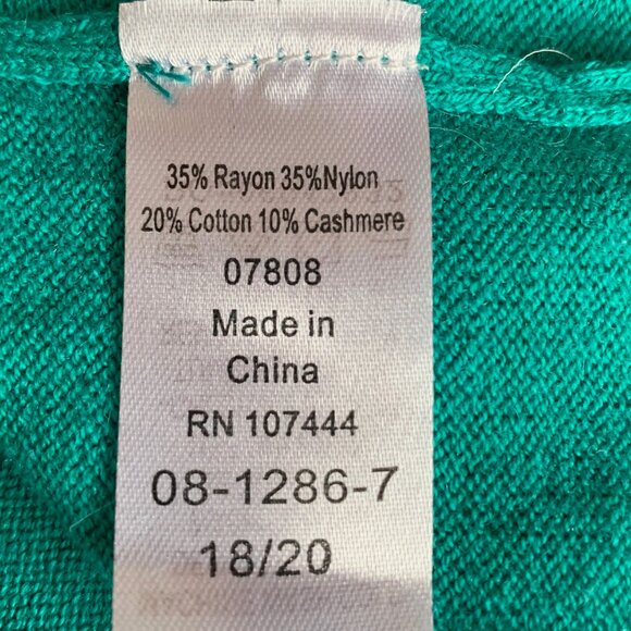 JESSICA LONDON GREEN TURTLENECK RAYON/CASHMERE SWEATER SIZE 18/20 NWT - Picture 6 of 7